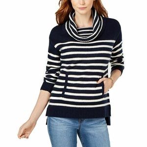 Charter Club Cowl-Neck Striped Sweater